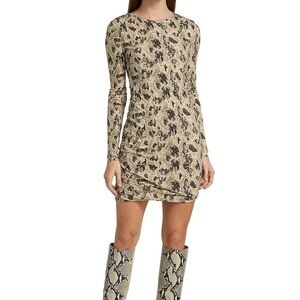 Rag & Bone Poppy Draped Snakeskin Print Minidress